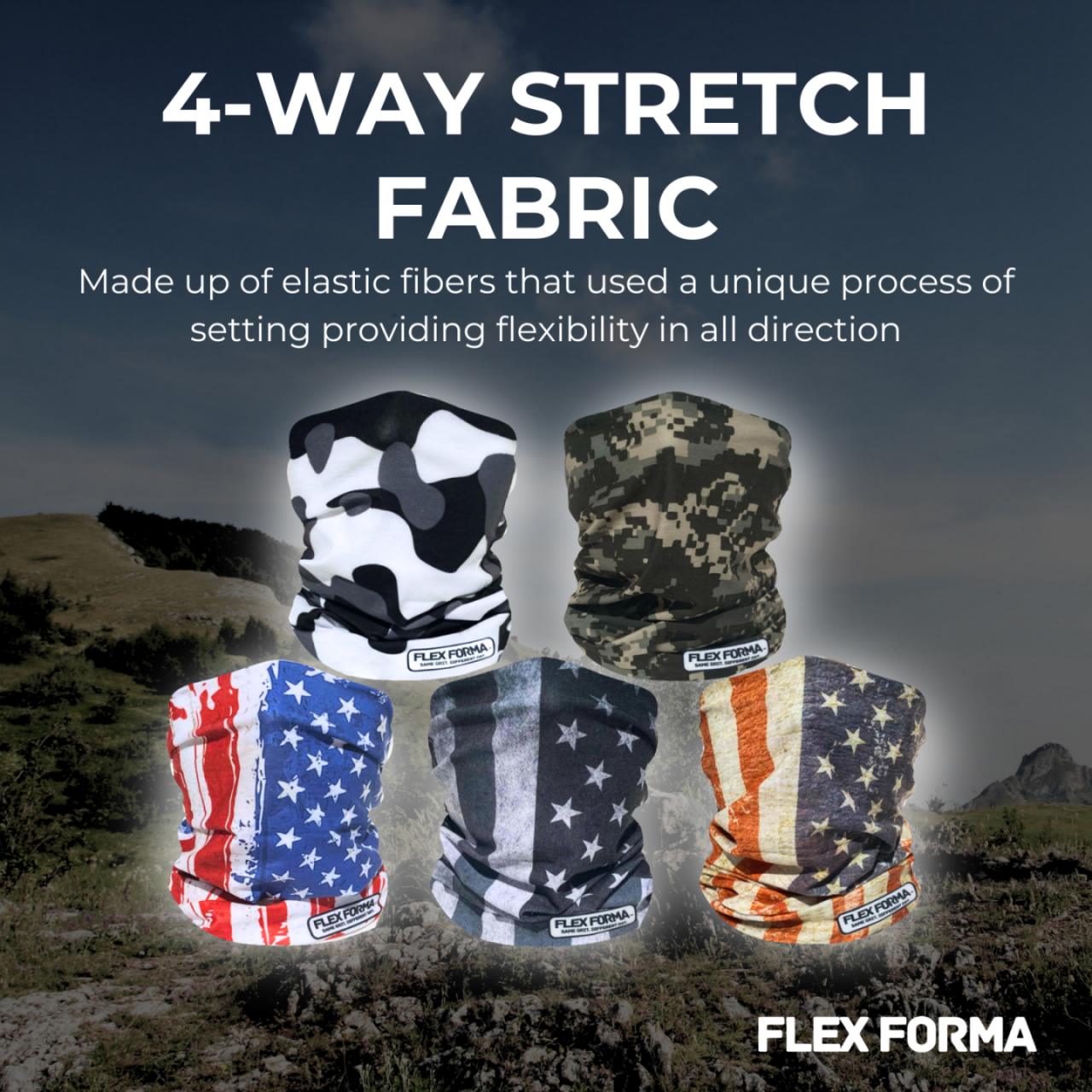 5Pack Dust Blocking Neck Gaiters (Patriotic+Camo)