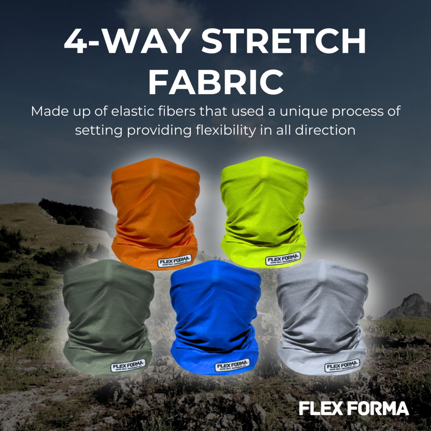5Pack Dust Blocking Neck Gaiters (Plain+Solid)