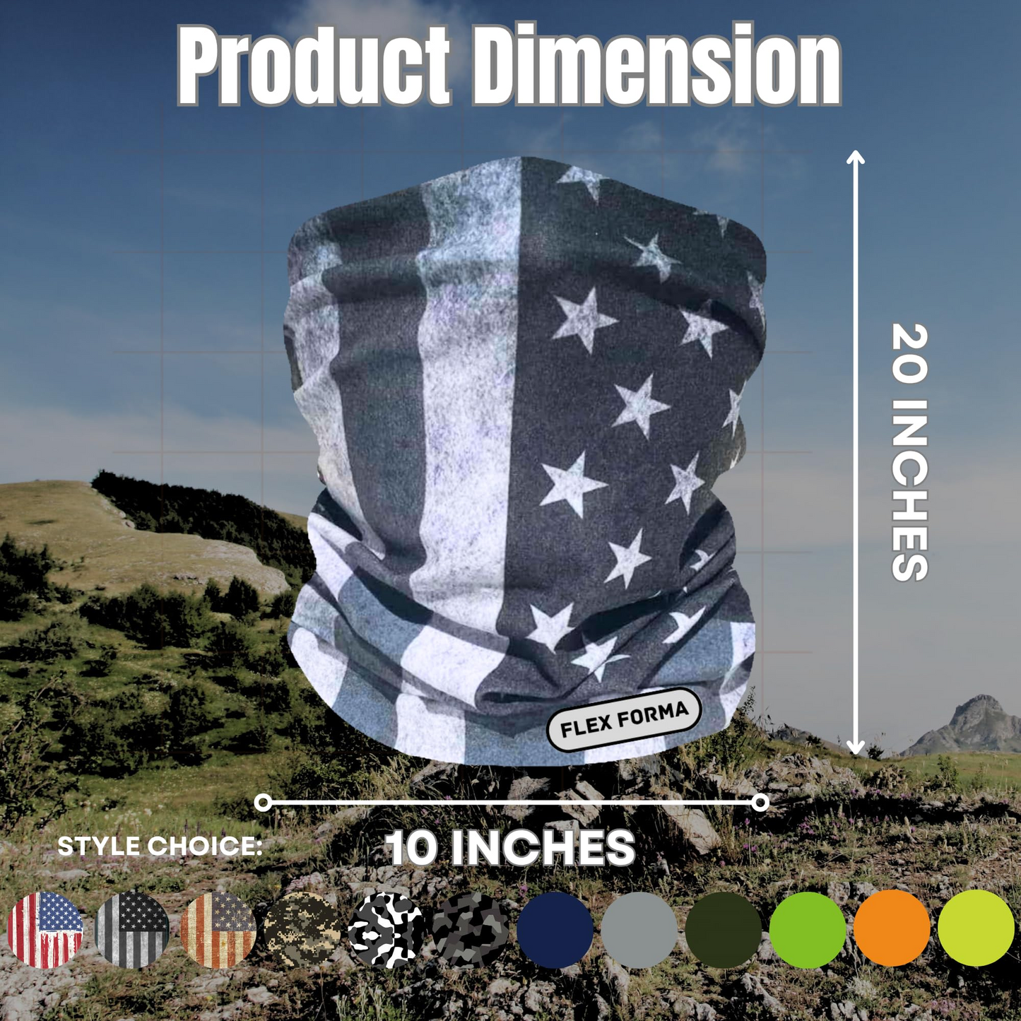 Patriotic Cooling Neck Gaiter (Gray)