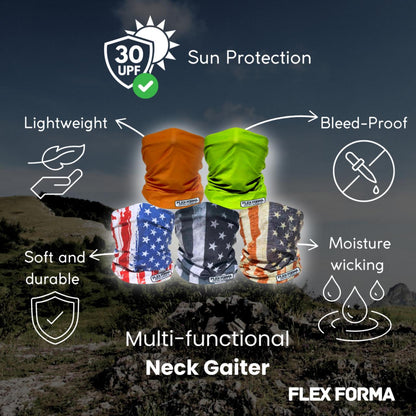 5Pack Dust Blocking Neck Gaiters (Patriotic+Solid)