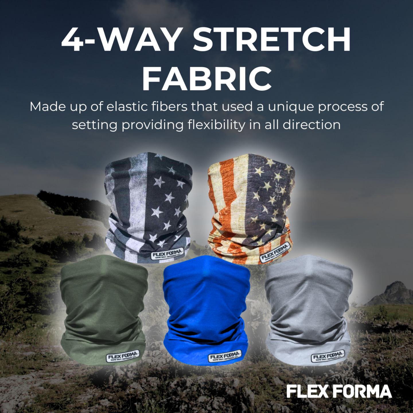 5Pack Dust Blocking Neck Gaiters (Plain+Patriotic)