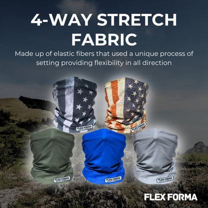 5Pack Dust Blocking Neck Gaiters (Plain+Patriotic)