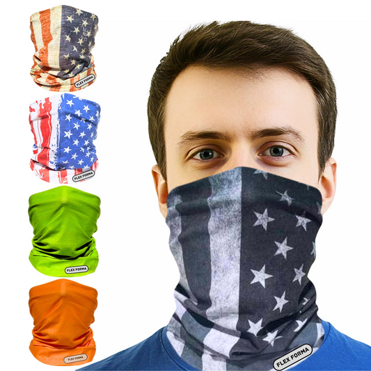 5Pack Dust Blocking Neck Gaiters (Patriotic+Solid)