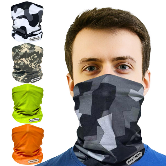 5Pack Dust Blocking Neck Gaiters (Camo+Solid)