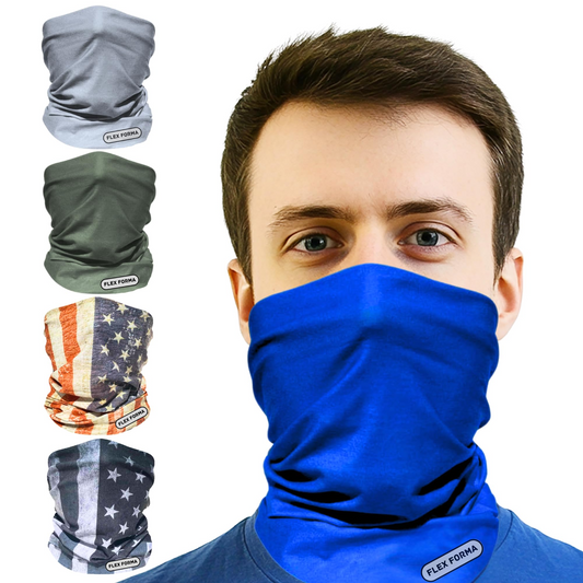 5Pack Dust Blocking Neck Gaiters (Plain+Patriotic)