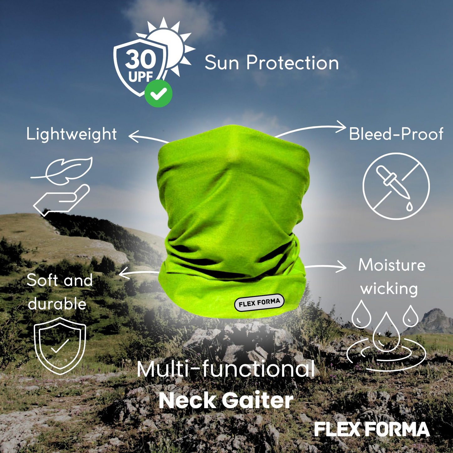 Vibrant Cooling Neck Gaiter (Light Green)