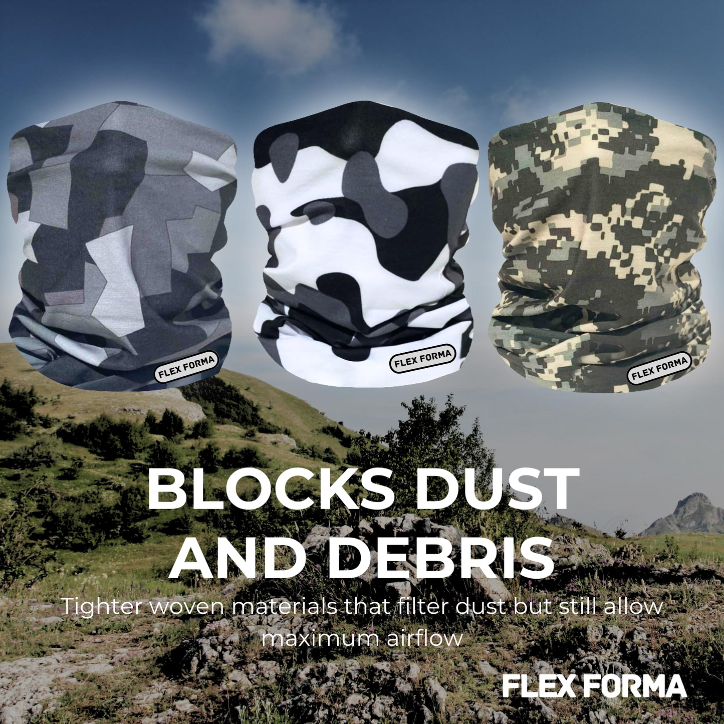 3Pack Multipurpose Neck Gaiters (Camo)