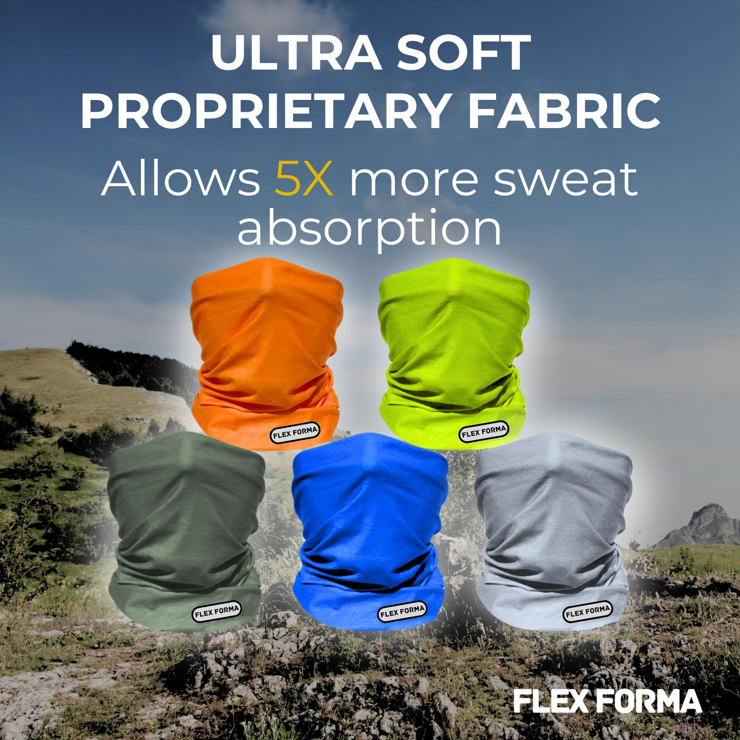 5Pack Dust Blocking Neck Gaiters (Plain+Solid)