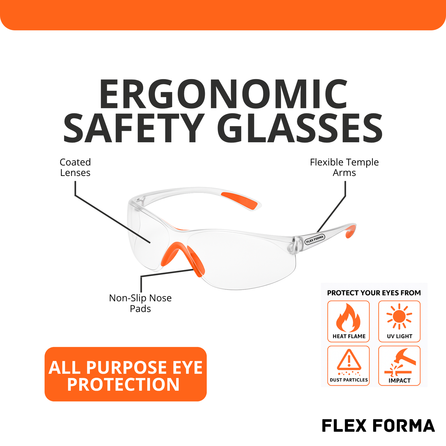 3 Pack Clear Safety Glasses – Anti-Fog, Anti-Scratch, Impact-Resistant Protective Eyewear