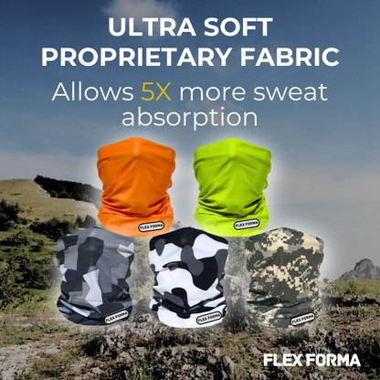 5Pack Dust Blocking Neck Gaiters (Camo+Solid)
