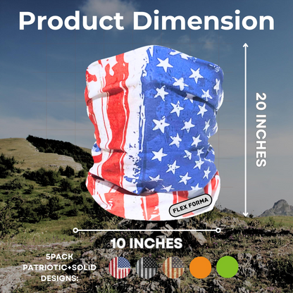 5Pack Dust Blocking Neck Gaiters (Patriotic+Solid)