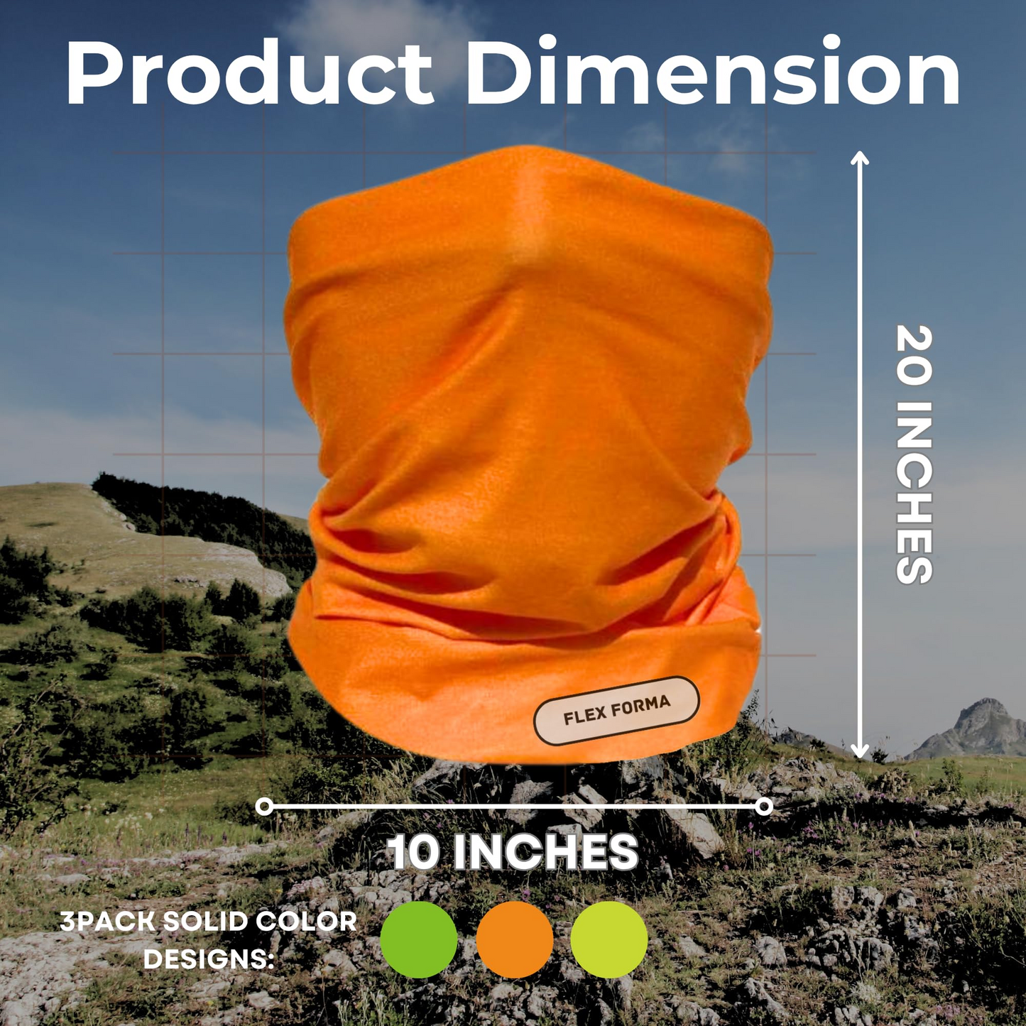 3Pack Multipurpose Neck Gaiters (Solid Colors)