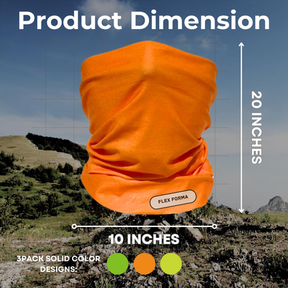 3Pack Multipurpose Neck Gaiters (Solid Colors)