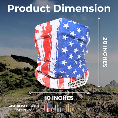 3Pack Multipurpose Neck Gaiters (Patriotic)