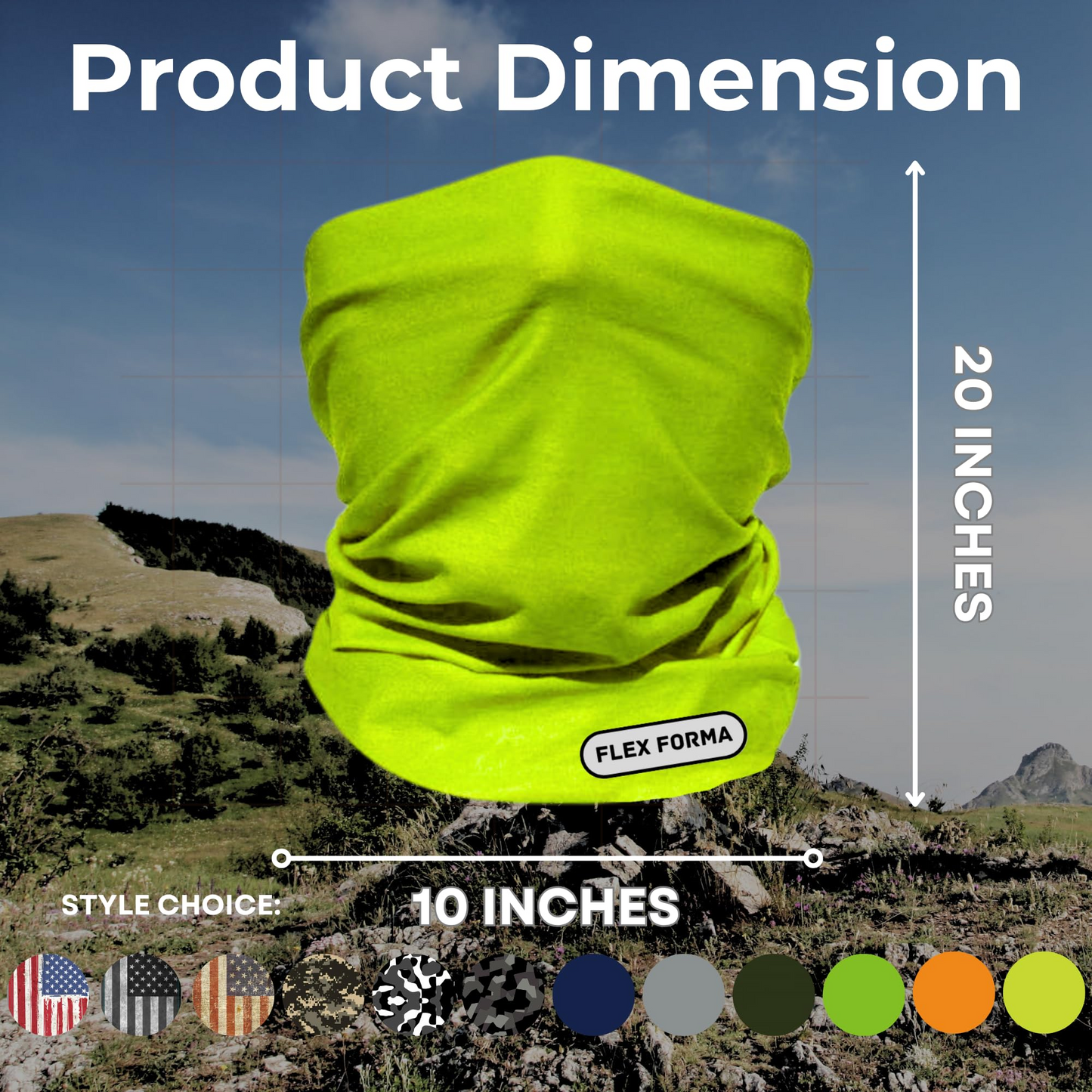 Vibrant Cooling Neck Gaiter (Yellow Green)