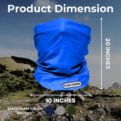 3Pack Multipurpose Neck Gaiters (Plain Colors)