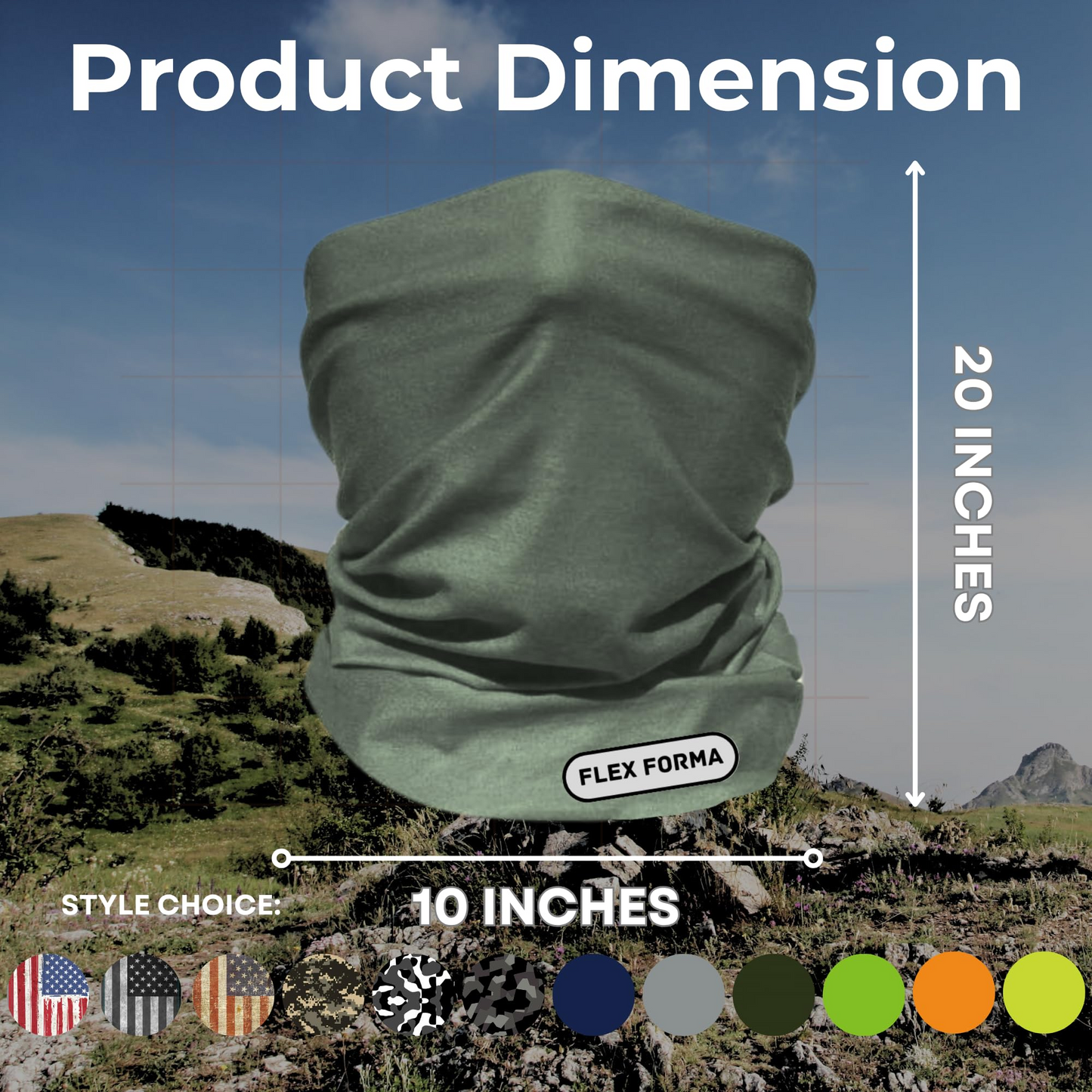 Plain Color Cooling Neck Gaiter (Dark Green)