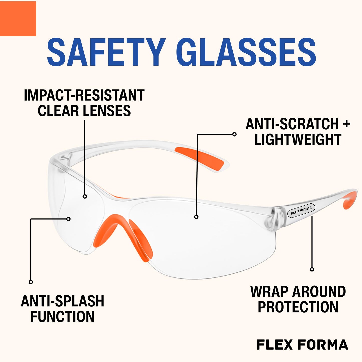 Clear Anti-Fog Safety Glasses + Neck Gaiter | Scratch & Impact Resistant Eyewear and Face Cover Bundle for Work & Outdoor (Patriotic Rustic)